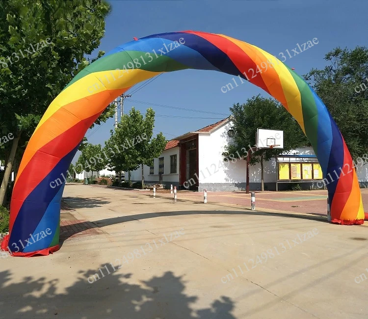 Inflatable Event Arch 6M - Colorful Rainbow Air Door for Wedding & Celebration, Complete with Blower