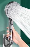 New 12CM Big Panel 5 Modes High Pressure SPA Shower Head Water Saving Handheld Rainfall Anion Filter Shower Bathroom Accessories