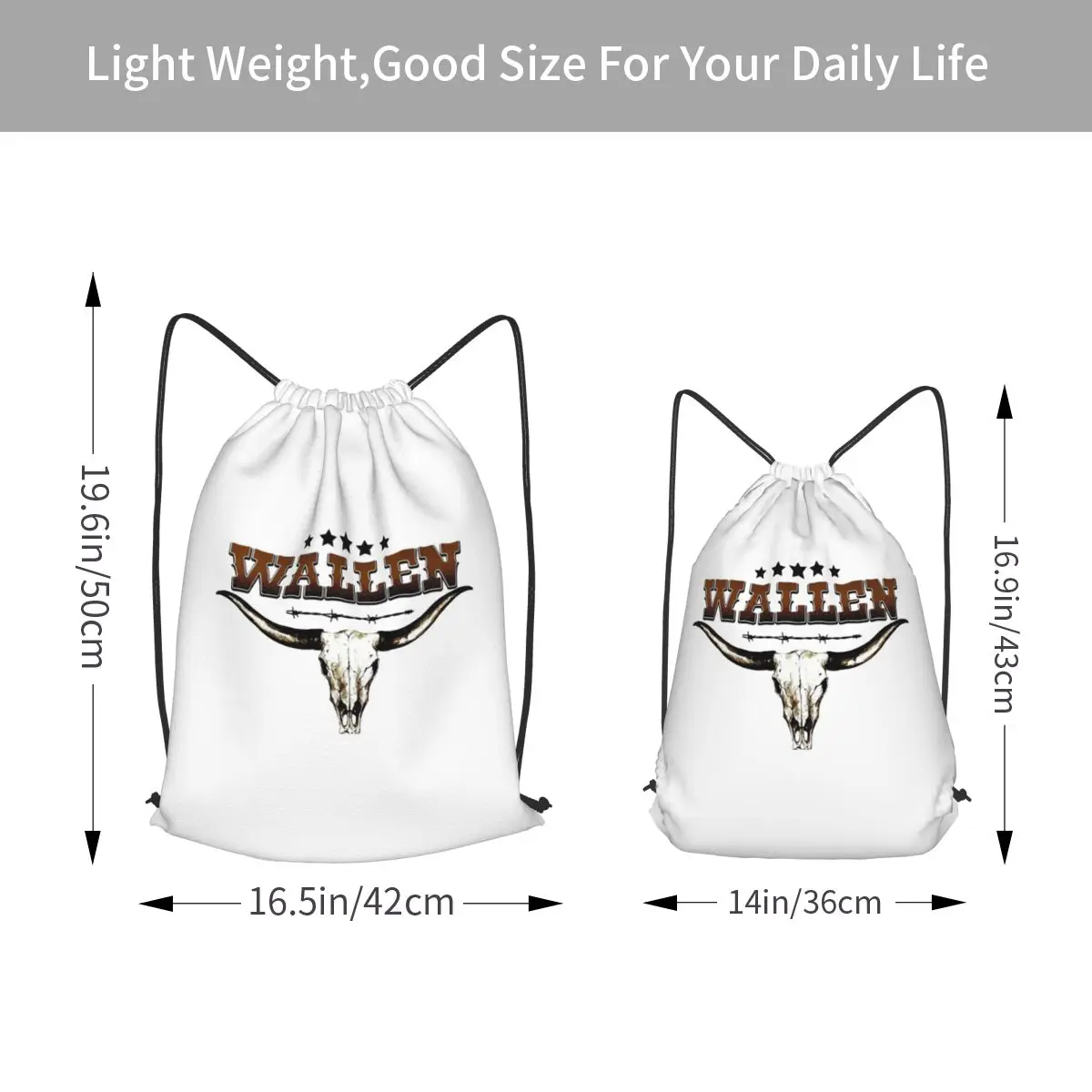 Morgan Country Wallen VL14 Backpacks Multi-function Drawstring Bundle Pocket Shoes Bag Book Bags for Travel School
