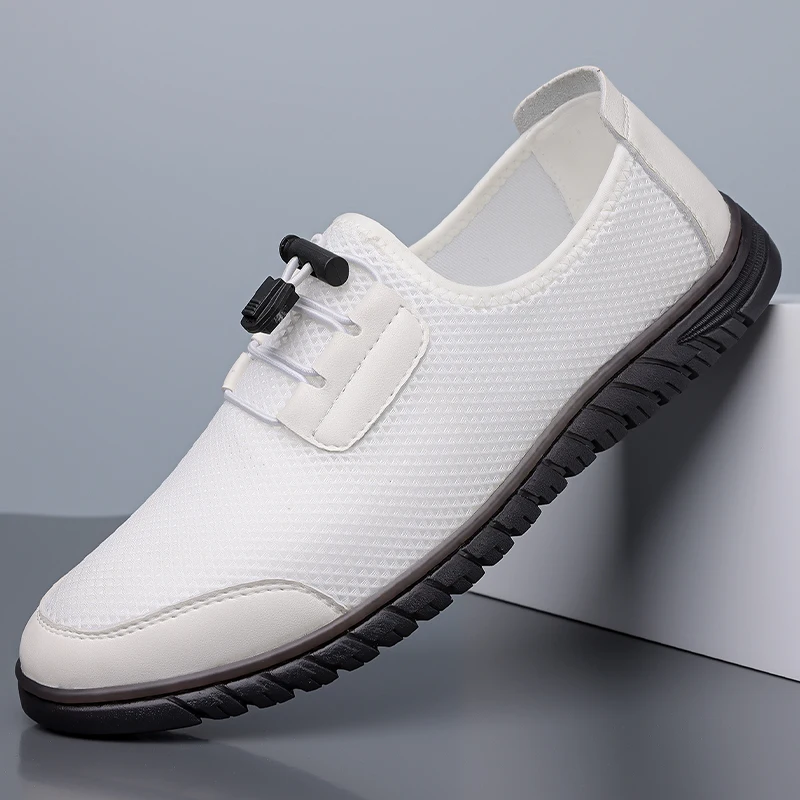 

Men's Breathable Loafers, Summer Hollow Mesh Slip-On Casual Shoes, Anti-Slip Soft Sole Clog Sandals-HT666