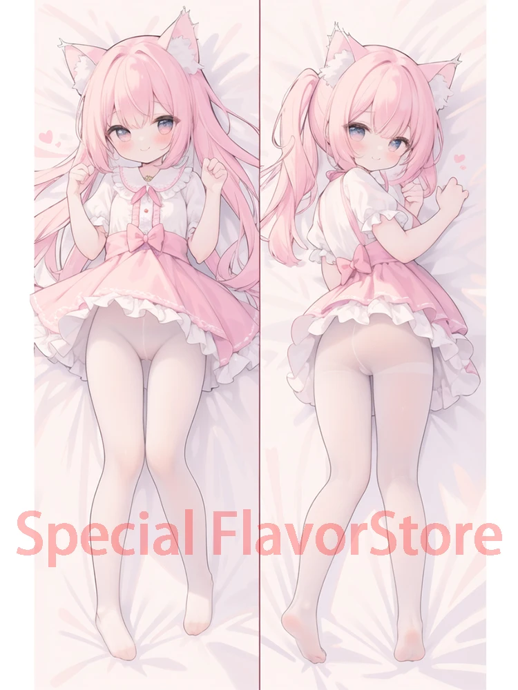 

Dakimakura anime white tights Neko Musume Double-sided Print Life-size body pillows cover Adult pillowcase