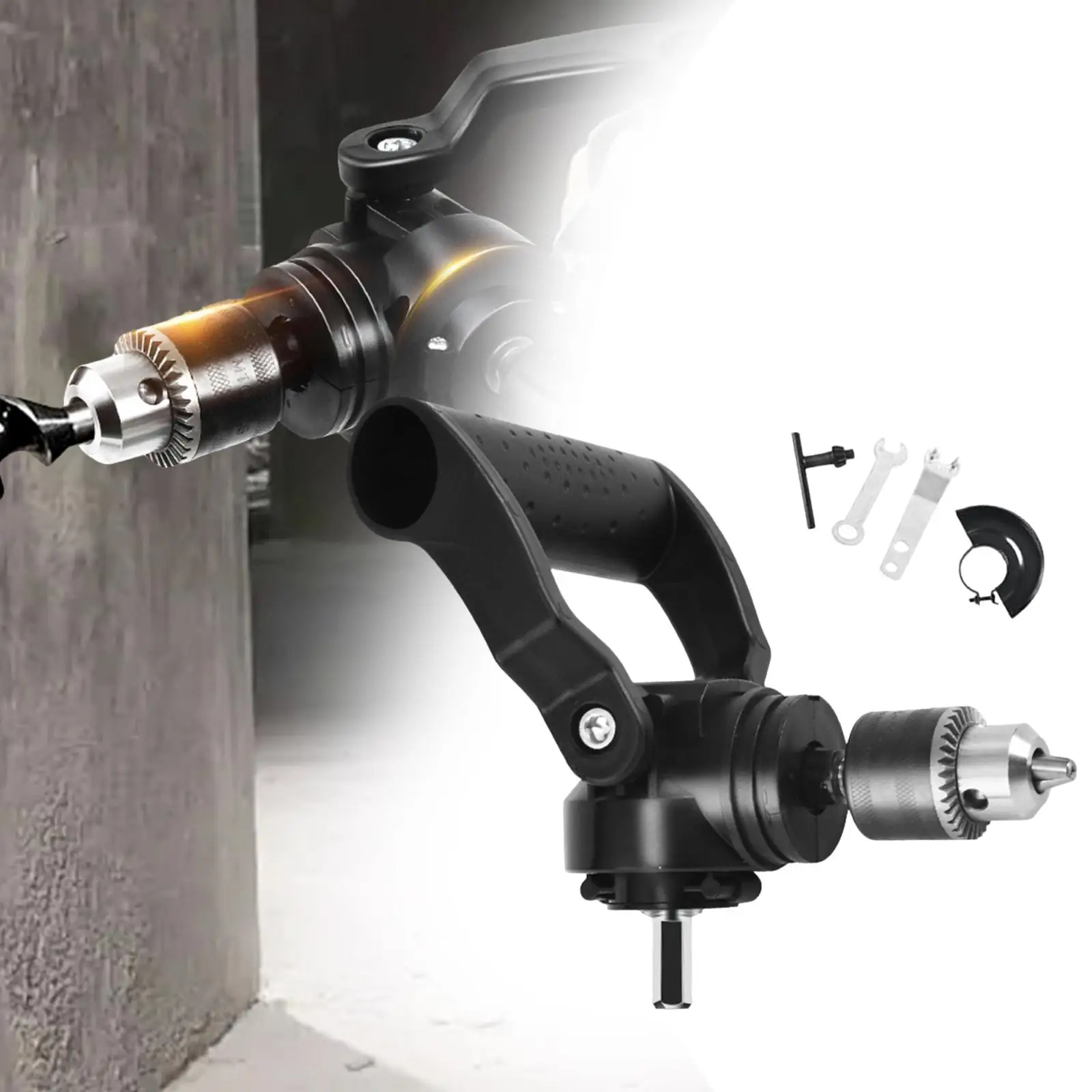 Compact 90 Degree Drill Extension Attachment for Polishing and Buffing