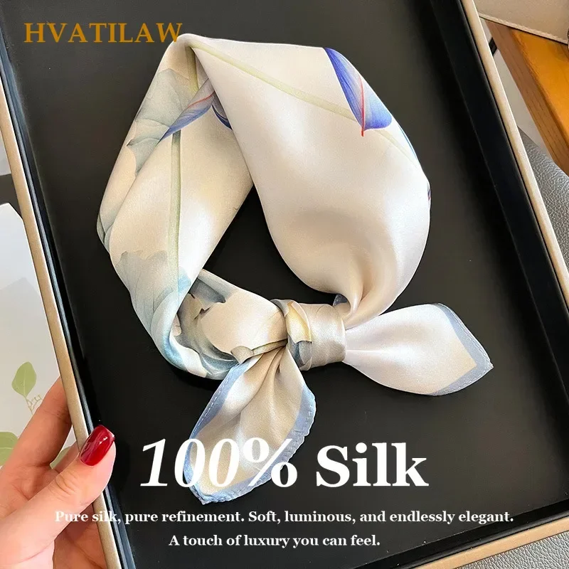 New 100% Pure Silk Scarf Women Neck Square Headband Mulberry Silk Scarves Bandana Fashion Hijab Poncho Scarves Pashmina Foulard