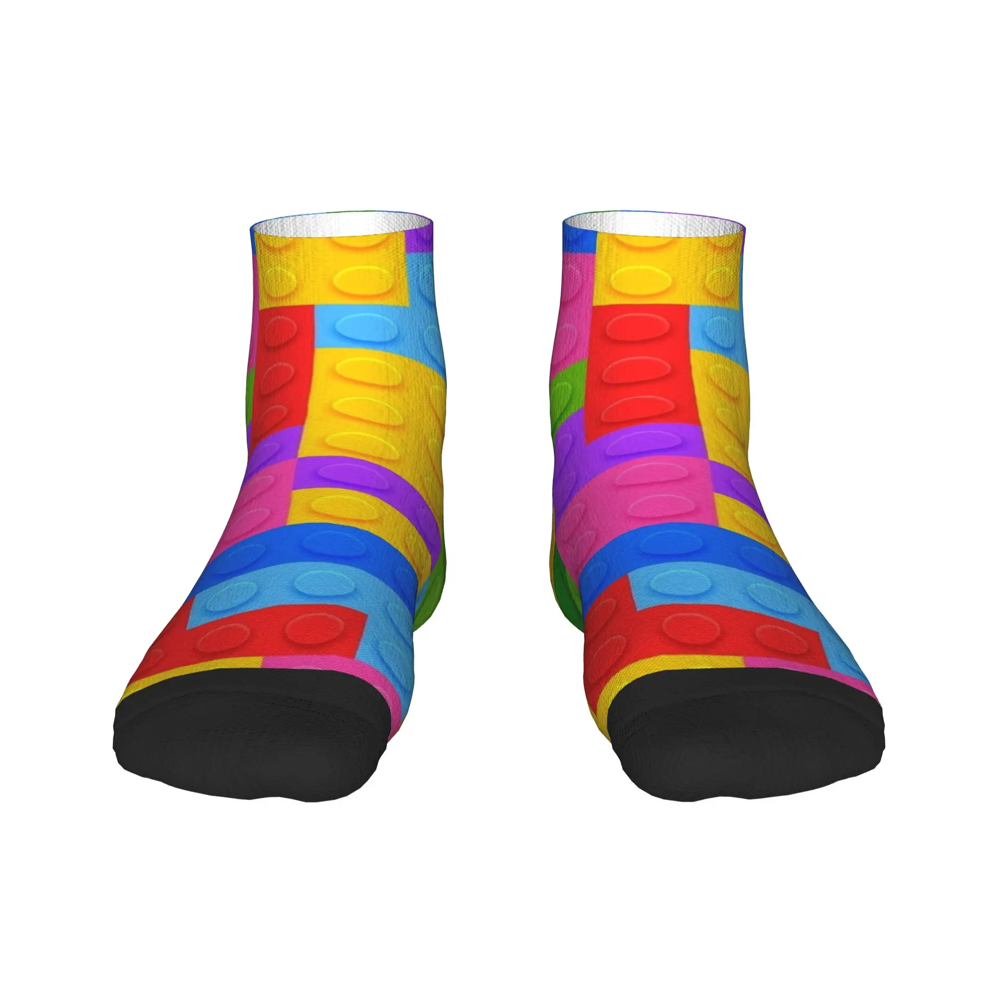 Ankle Socks For Adults Men Building Blocks Colorful Print Casual Socks  Design Non Slip Comfortable Summer Gothic Outdoor Sock