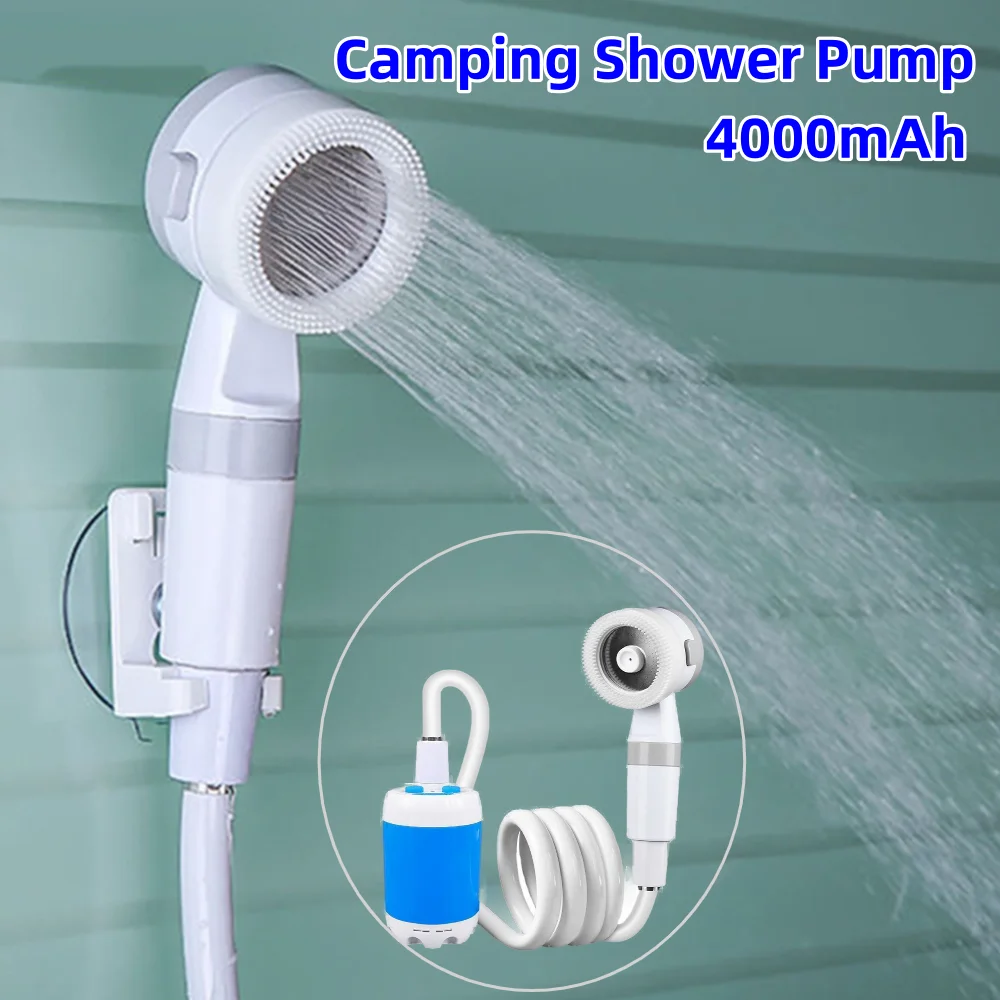 

Насос для душа для кемпинга, перезаряжаемый электрический насос для душа, портативный портативный насос для душа для уличного душа, ванна для домашних животных, автомойка