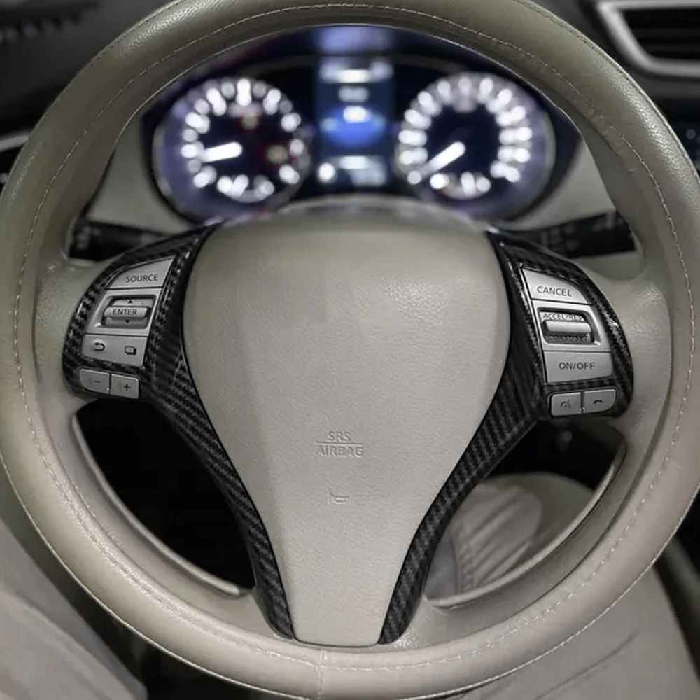 For Nissan Navara NP300 2015-2025 Qashqai J11 X-Trail T32 Teana Altima 2013-2018 Steering Wheel Panel Cover Trim Sticker view 3