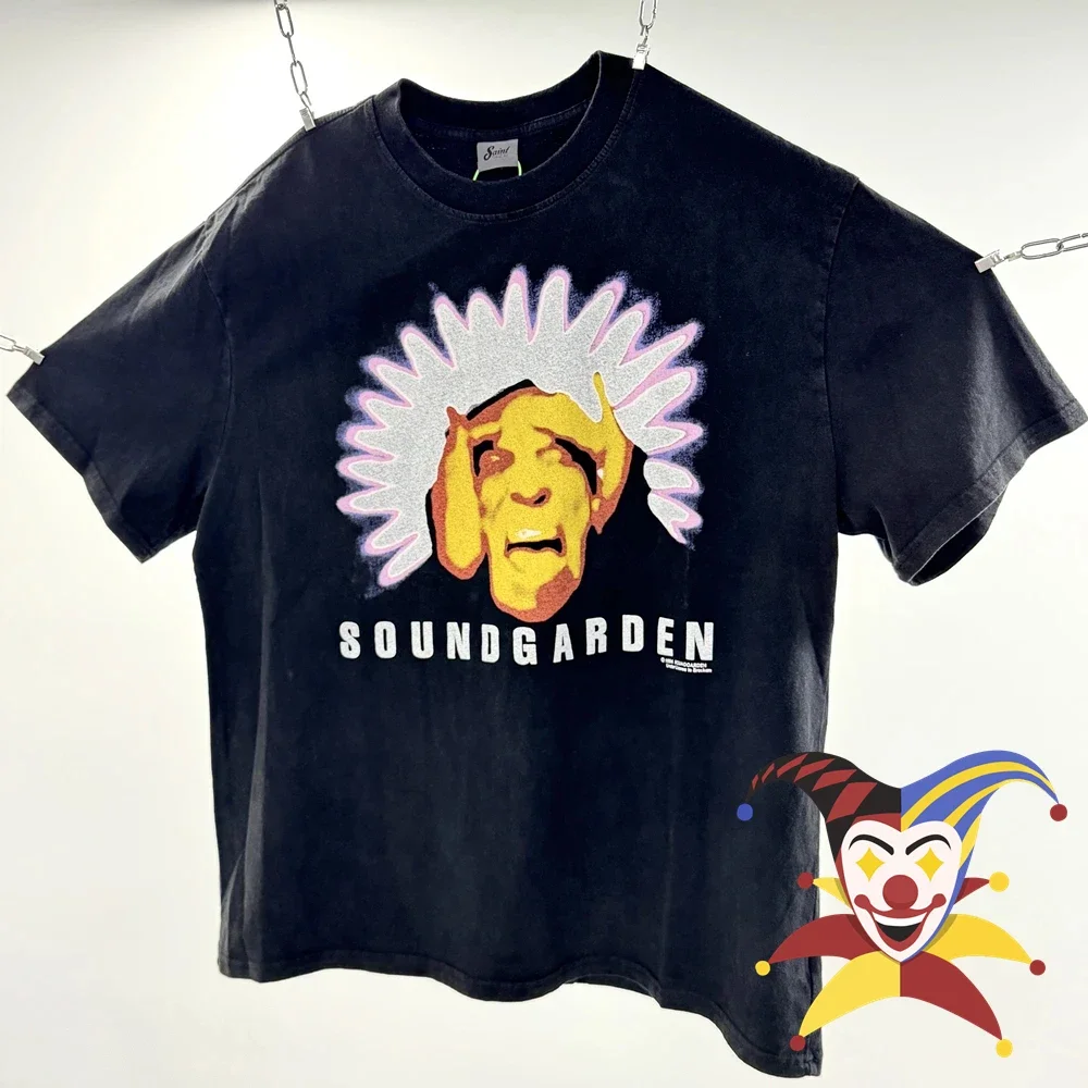 Футболка SAINT Soundgarden с черными отверстиями от солнца, мужская и женская футболка 2024ss, топы, футболки