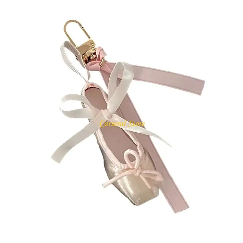 M4YF Dance Shoe Ribbon Keychain Ballet Shoe Bag Charm Ballet Shoe Jewelry for Professional Dancers and Dance Instructors
