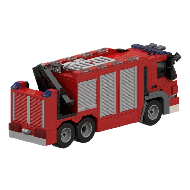 MOC Firefighting Rescue Vehicle Model - Small Particle Building Blocks Toy Set (608 pieces) - Suitable for all enthusiasts to as