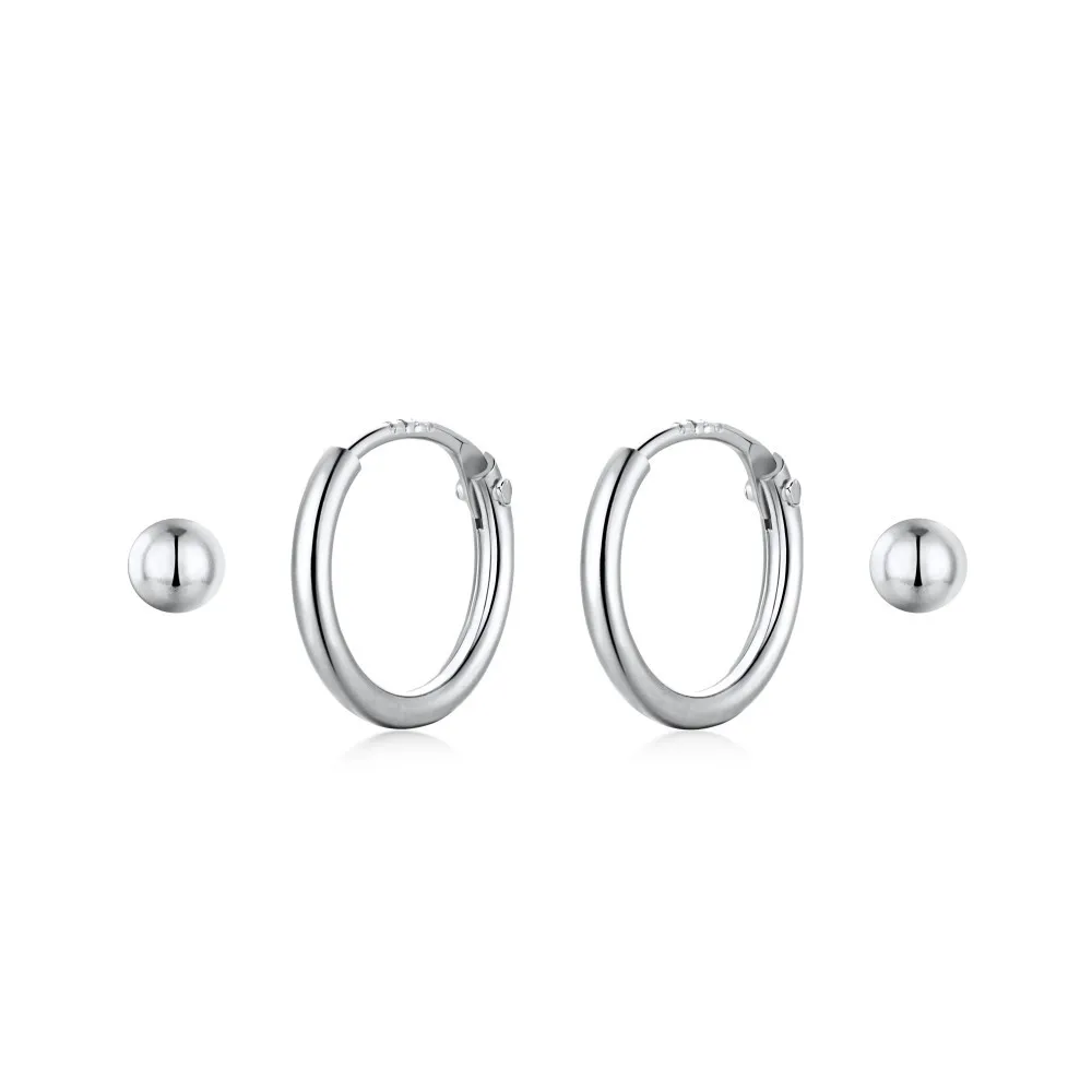 S925 Sterling Silver Earrings and Earnails Small Fresh and Simple Anti Allergy Essence