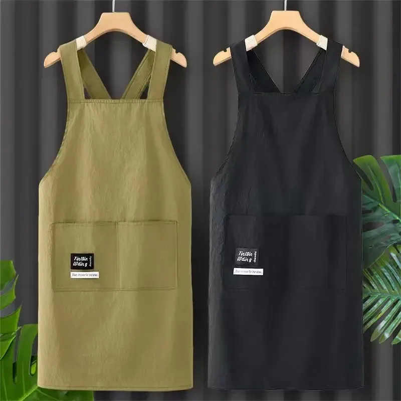 Waterproof Oil Proof Breathable Kitchen Apron Adjustable Strap Catering Supermarket Parent Child Cooking Cleaning Protective Bib