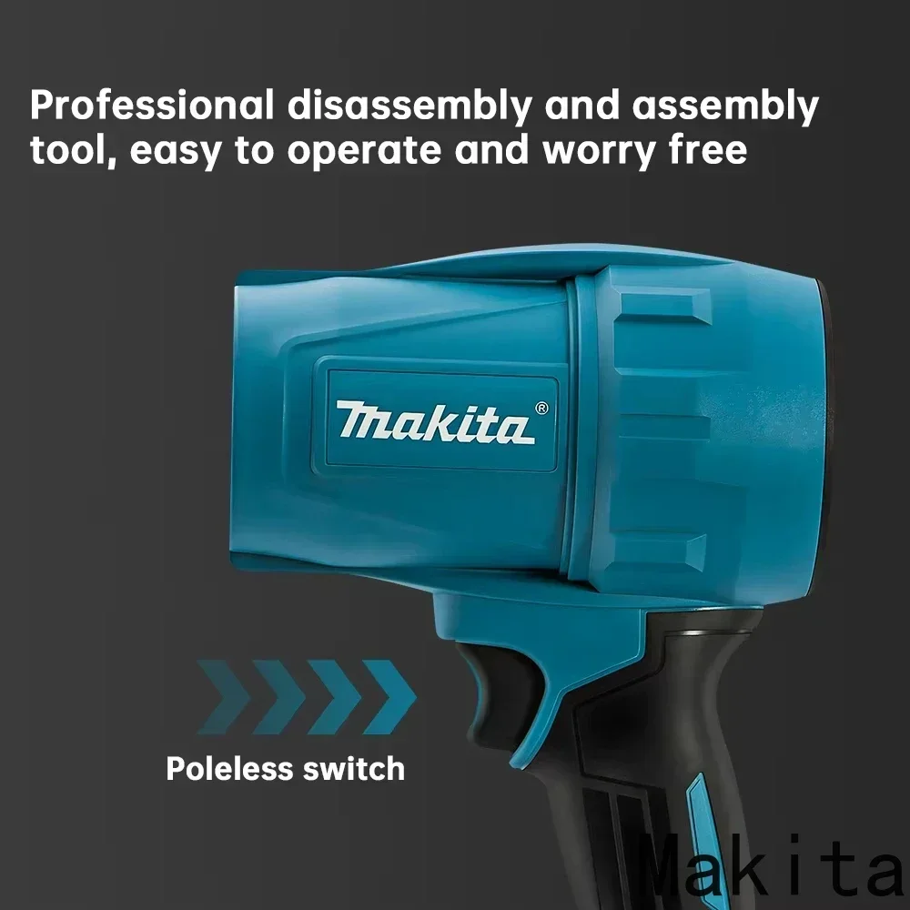 Makita 30000rpm ventilador violento turbo jet ventilador 18v espanador de ar elétrico velocidade do vento turbo recarregável com luz ferramenta limpeza do carro