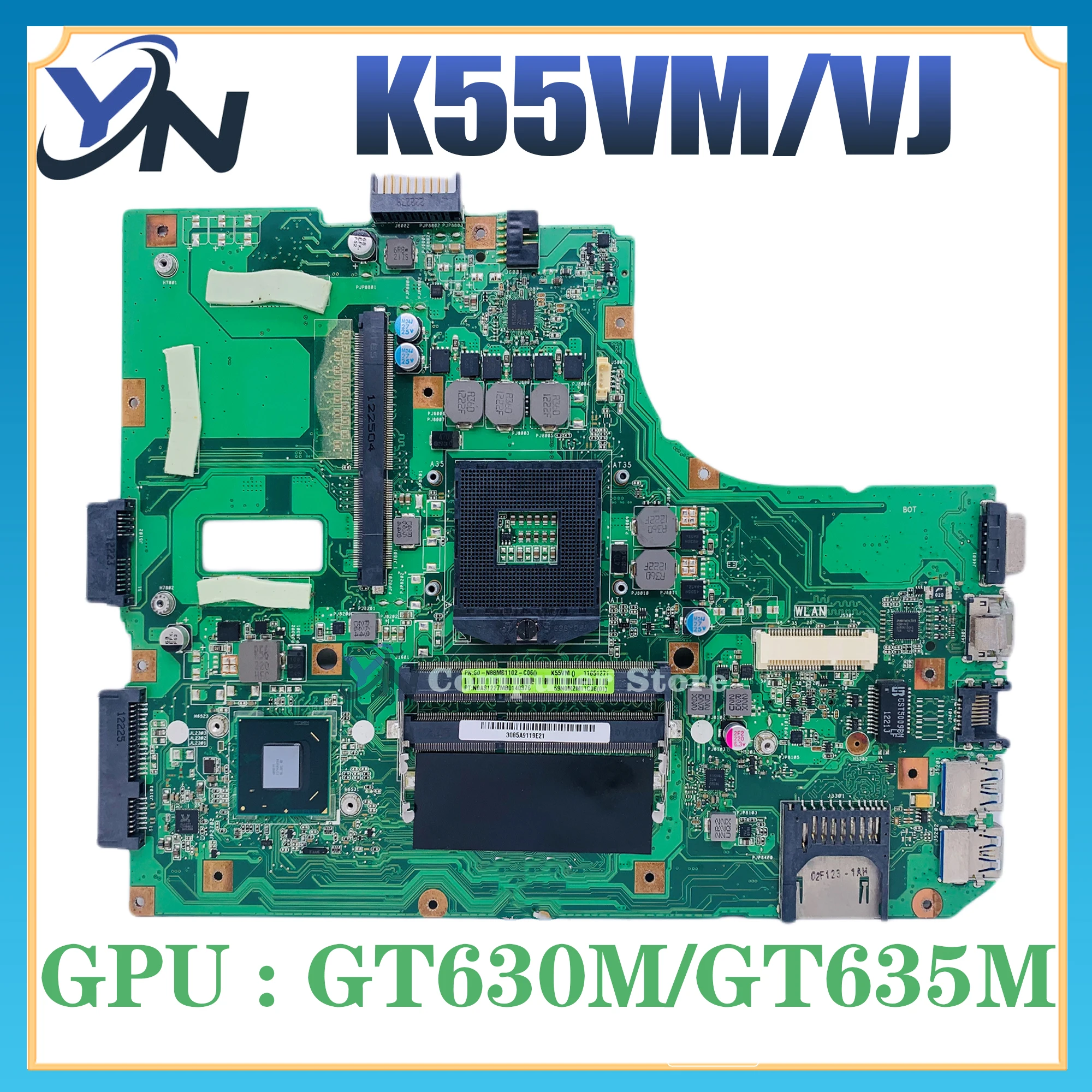 K55VMเมนบอร์ดแล็ปท็อปสําหรับASUS K55VM K55VJ K55V R500Vโน้ตบุ๊คMainboard REV:2.0/2.1/2.2/2.3 บอร์ดหลัก 100% TEST OK