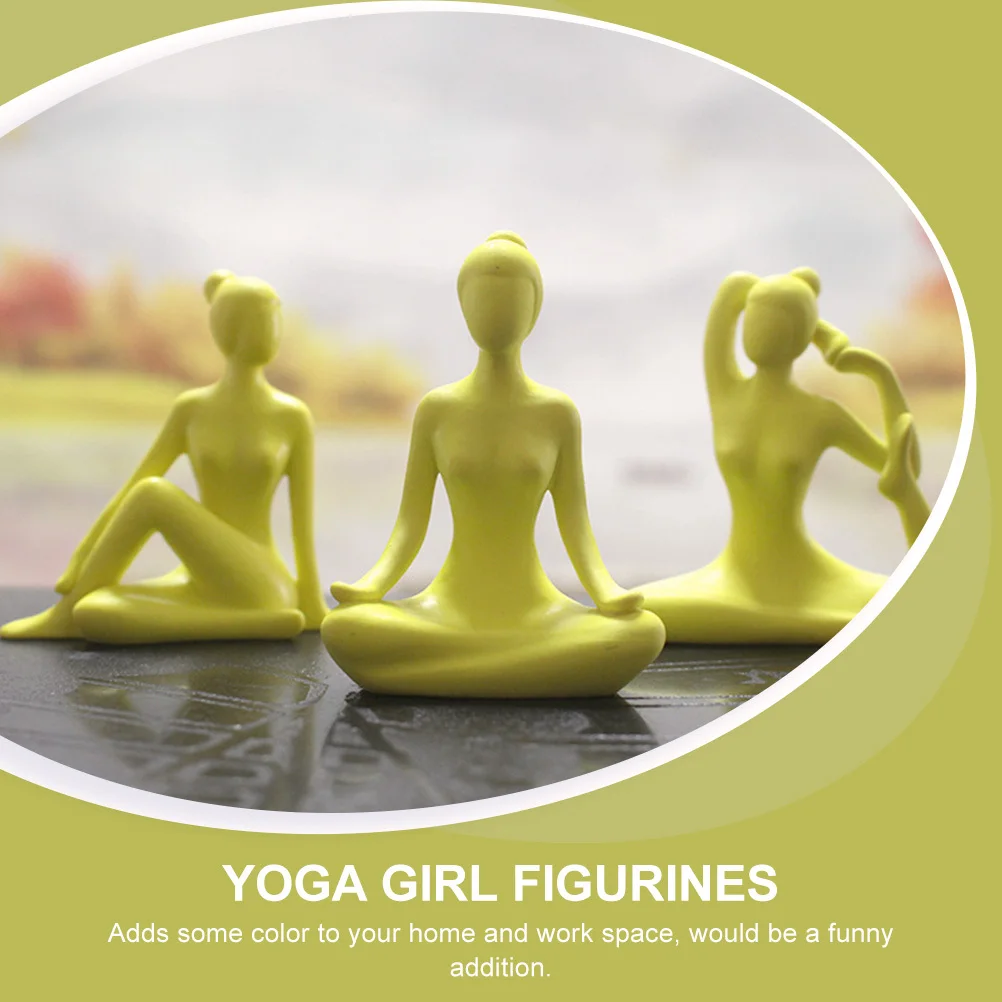 

5Pcs Yoga Statue Resin Tabletop Ornament Meditation Figure Decors Desktop Home Bedroom Decoration Yoga Figure Decors