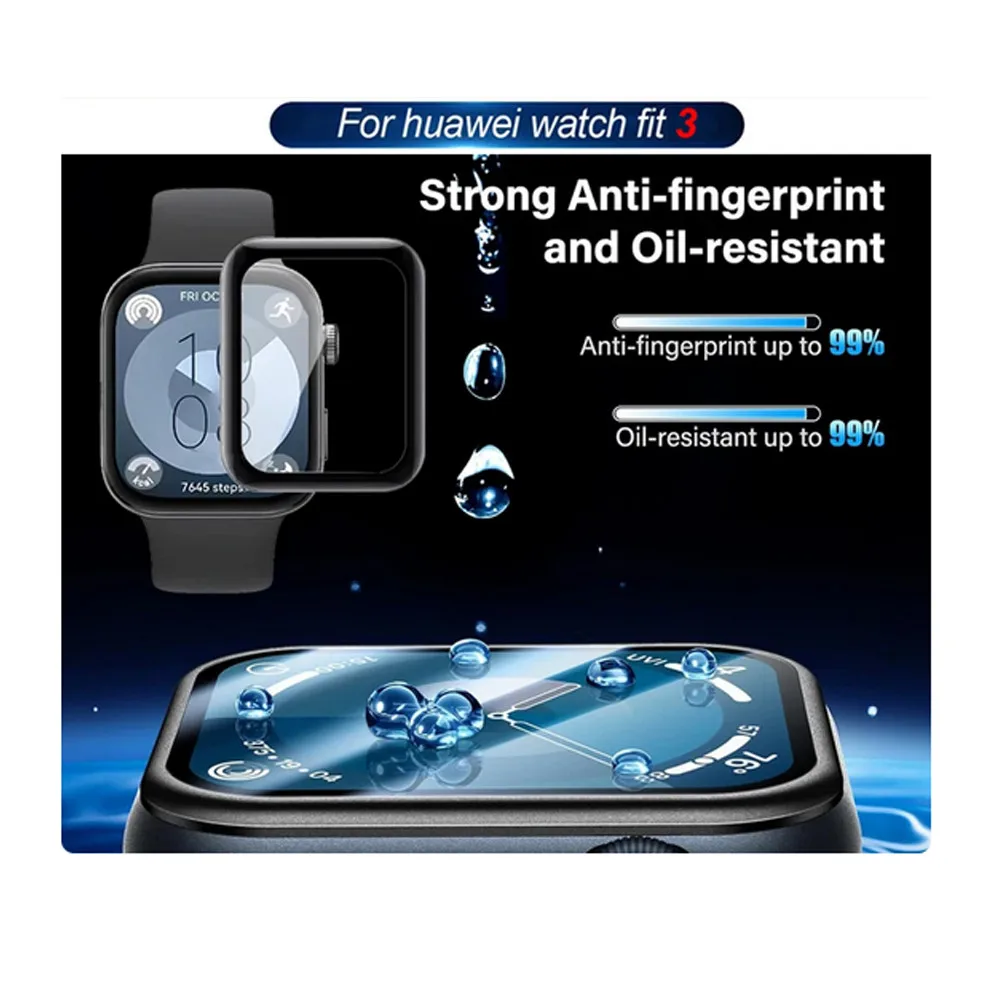 Huawei Watch Fit 3 Película TPU Macia e Protetor de Tela PMMA Para Watch Fit3 capa