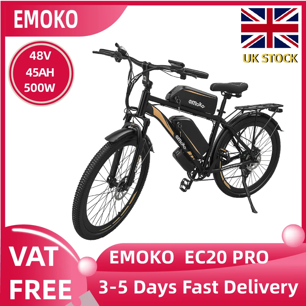 AliExpress EMOKO EC27 Adult Electric Bicycle 500W Motor E-bike 48V45Ah Battery Electric Bike 27.5 Inch Tires City commute E-Bike