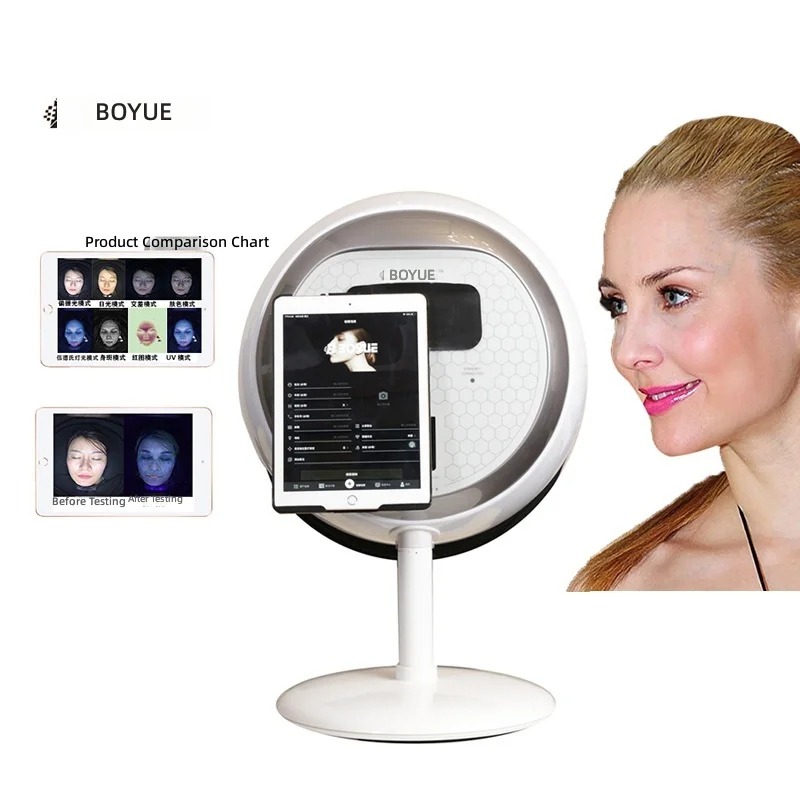Smart Tablet Skin Analyzer,3D Facial Imaging with 6Spectrum LED,Moisture&Oil Detection,Professional Dermatology Device for Salon