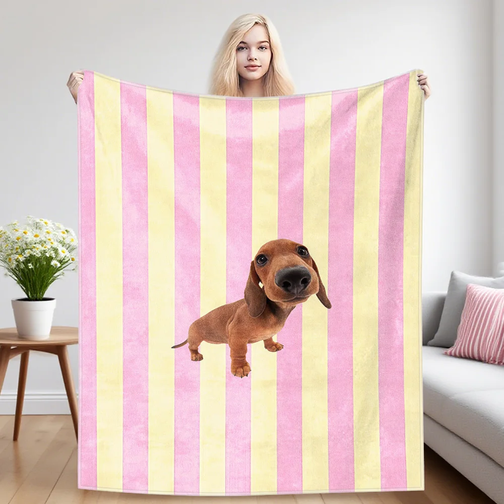 Puppy Vibe Nap Blanket,Flannel Blanket,Suitable For Sofas,Beds,Cars,Rooms,Offices,Camping,Exquisite Gift Blankets