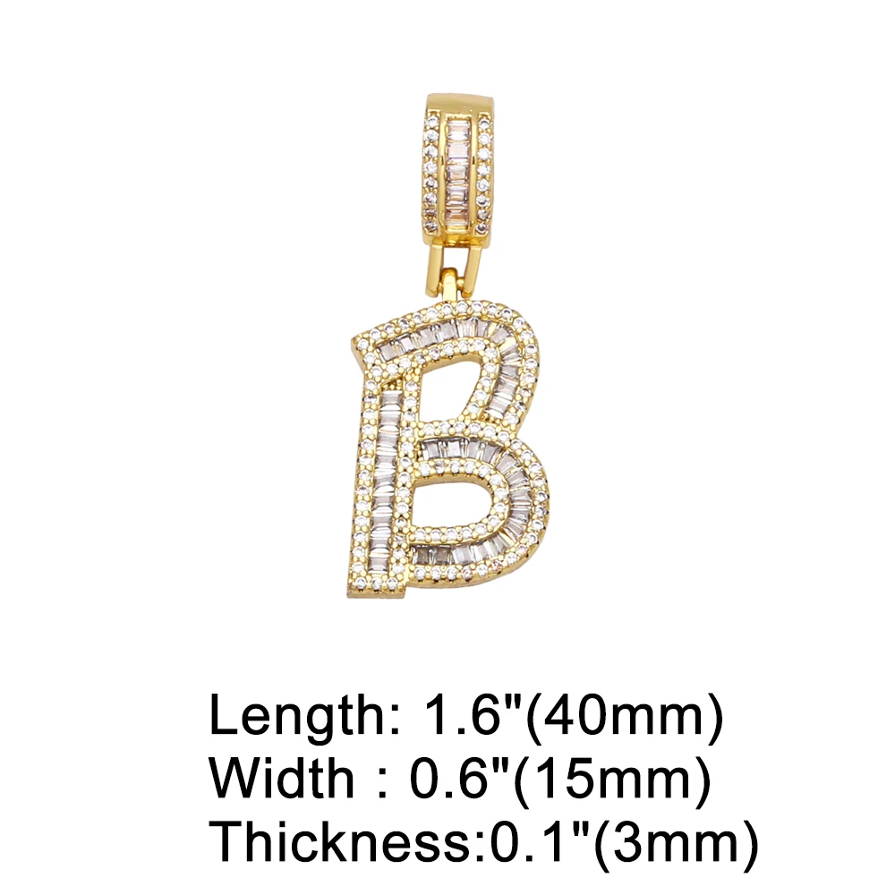 OCESRIO 26 Letter Charms for Necklace Earring Gold Plated Copper CZ Alphabet DIY Pendant Jewelry Making Supplies pdta696