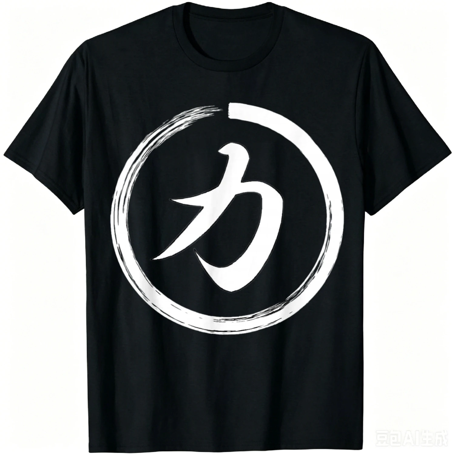 T-shirt de calligraphie Lì / ちから Chikara Force, courage, persévérance et volonté T-shirts en coton pour hommes T-shirt imprimé