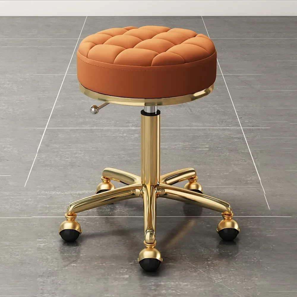 Fashion Swivel Stool Golden Barber Shop Chair Hairdressing Bench Massage Clinic Seat Home Office Salon Furniture