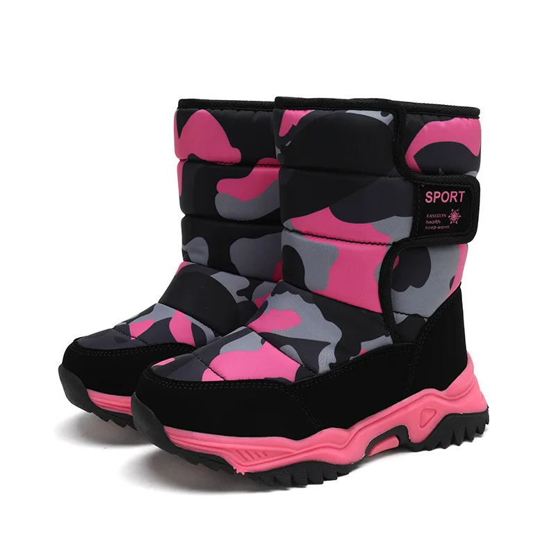 Nieuwe Winter Kinder Warme Laarzen Jongens Antislip Comfortabele Zachte Bont Snowboots Kinderen Outdoor Snowboots Katoenen Laarzen 26-38