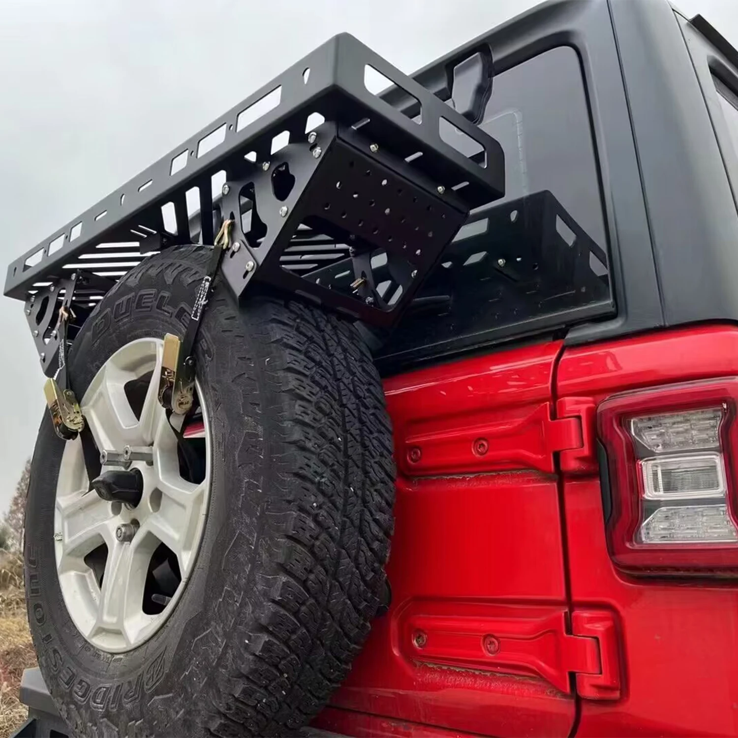 Spare Tire storage rack Cargo Carrier Holds up to 60kgs for Jeep Wrangler JK JL 2007-2022 LANTSUN JL1310