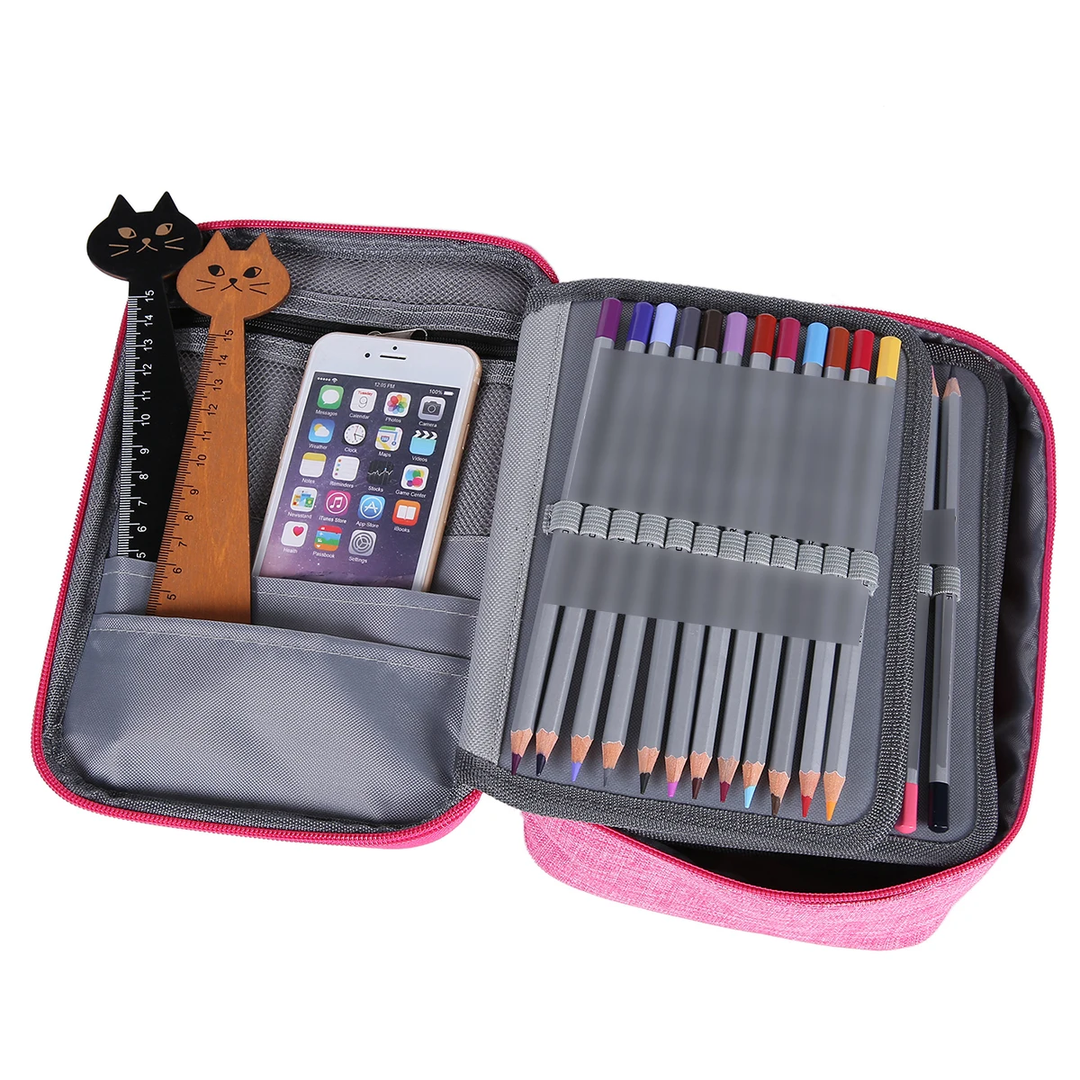

1 шт. пенал для художественных принадлежностей, многофункциональная холщовая сумка-карандаш, большой вместительный органайзер для раскрашивания с ремешком-ручкой