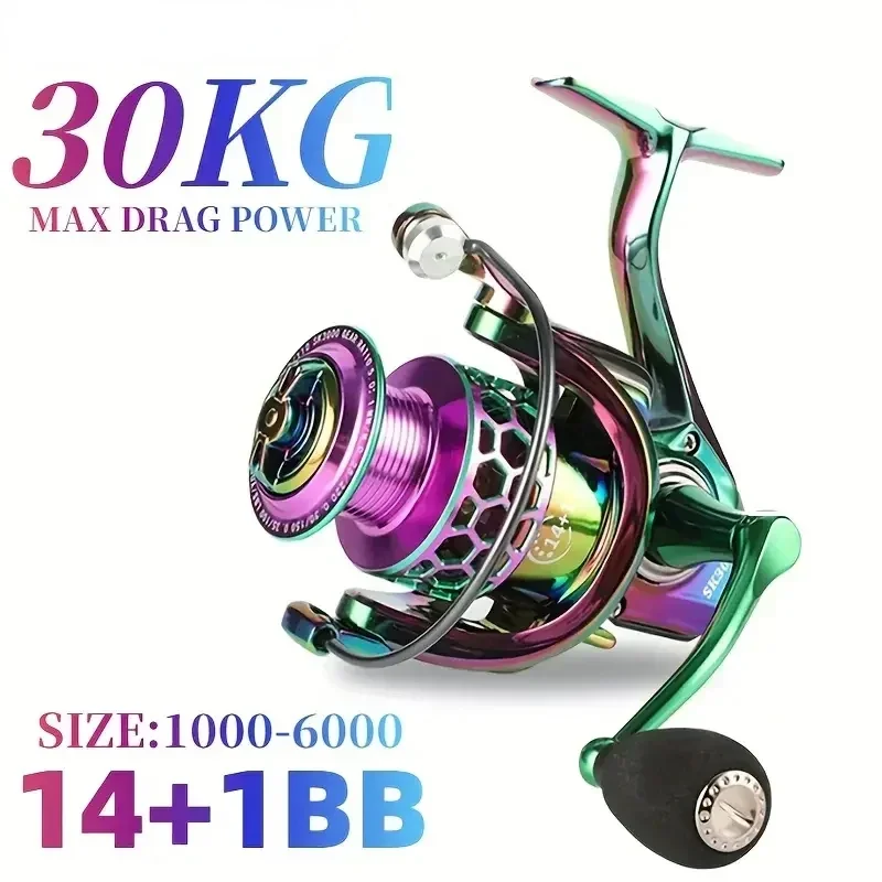 

SK 1000-6000 Series, 5.0 1/4.7 1 Gear Ratio, 22LB Max Drag, Metal Rocker,Spinning Fishing Reel, Freshwater Saltw