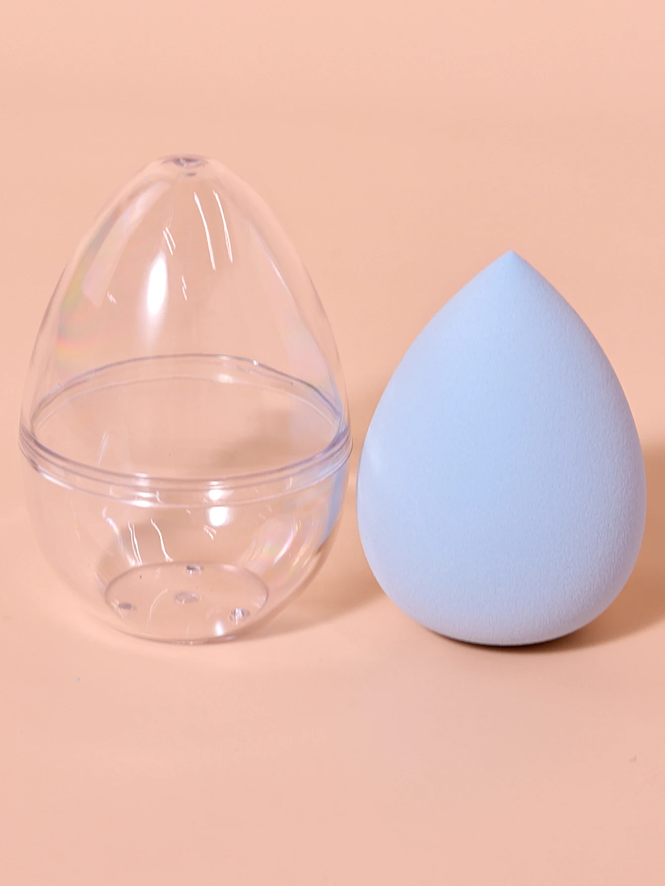 Makeup sponge set, with 1pcs droplet shaped makeup sponge and 1PCS egg shaped storage