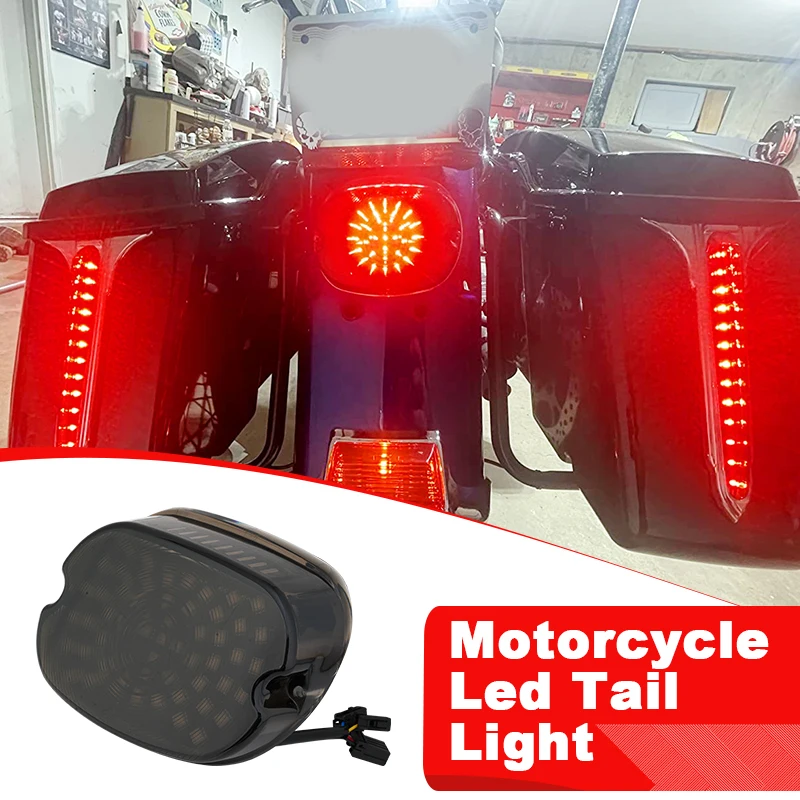 Motorcycle Rear Led Tail Light Brake Turn Signal Lights For Harley Dyna Softail Fat Boy Sportster 883 Touring Road Electra Glide view 4