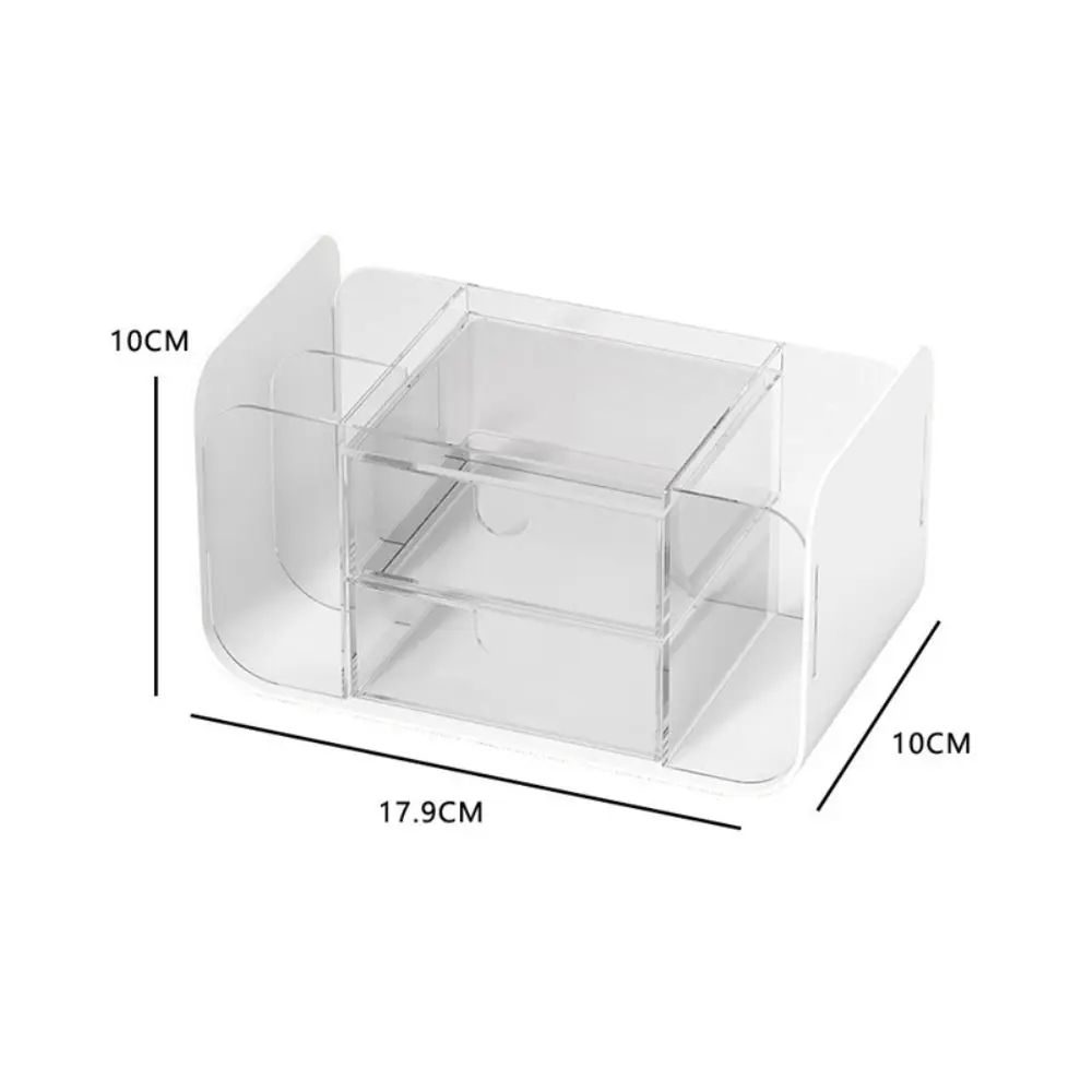 Durable Multi Grid Stationery Storage Box Large Capacity Dust-proof Pen Container Transparent HIPS+PS Makeup Brush Holder School