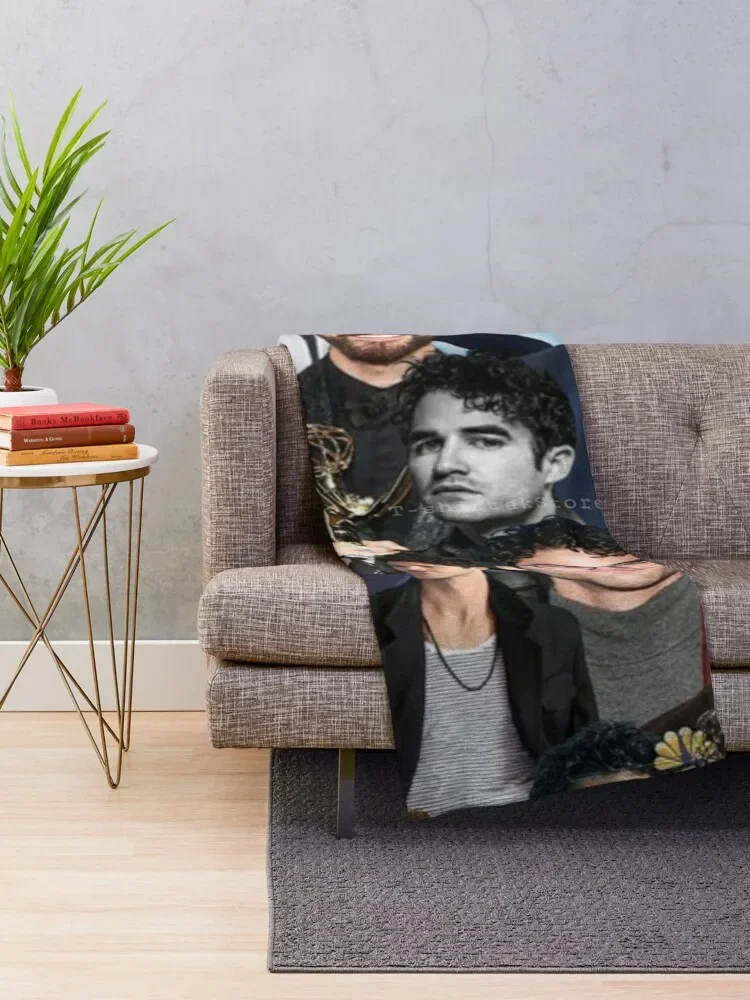 darren criss photo collage Throw Blanket Decorative Sofa Winter beds Travel Blankets