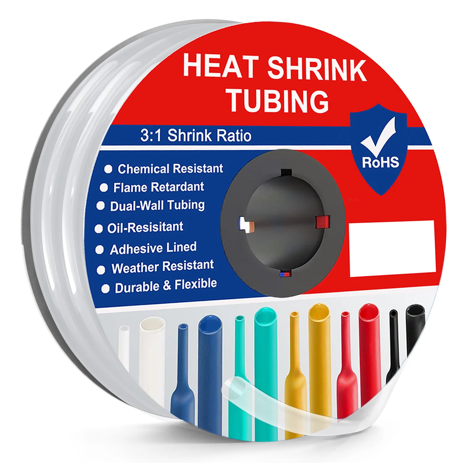3:1 Ratio Φ2.4mm - Φ30mm Heat Shrink Tubing Clear Roll Kit Dual Wall Adhesive Lined Shrinkable Wire Tube Marine Grade Waterproof