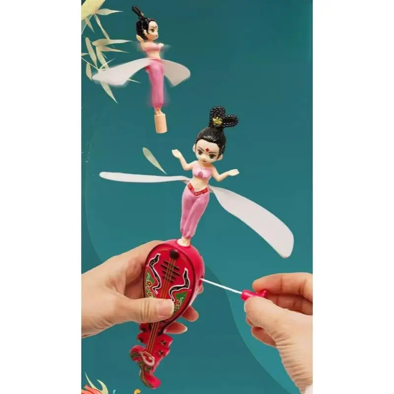 Juguete de Hada Voladora con Disco, Juguete de Dibujos Animados, Regalo para Fiestas, 1 Unidad, Pipa Hada Voladora con Cuerda, Divertidos Bailarines Voladores