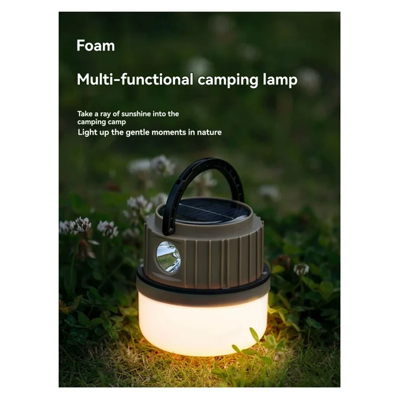 

ABGE-Lantern Portable Outdoor LED Solar Bulb Light Rechargeable Emergency Lamp Camping Tent Night Market Outage