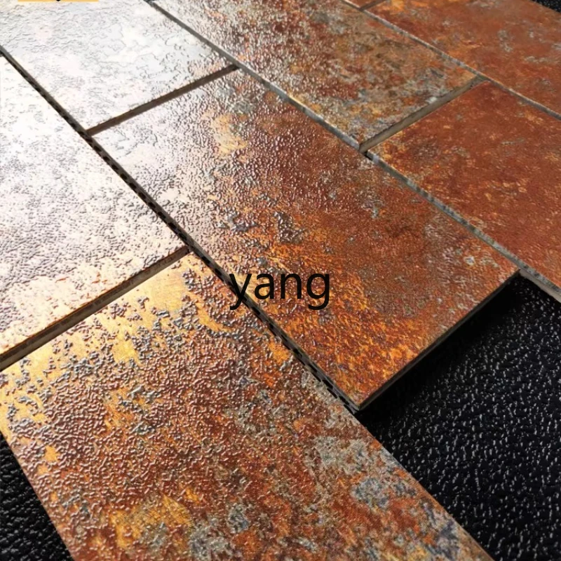 

LMM retro rust metal aluminum antique living room background wall square brick wall sticker