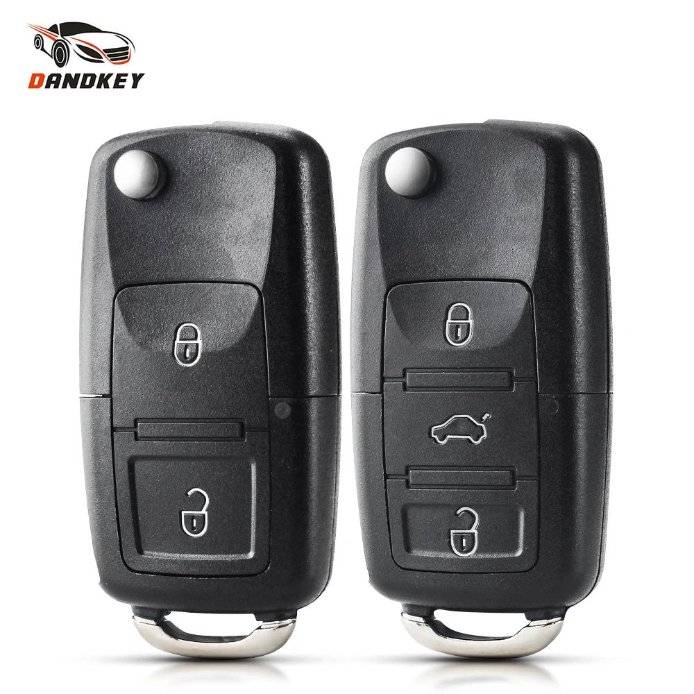 

Dandkey 2 Buttons Remote Flip Folding Car Key Shell for VW Volkswagen MK4 Bora Golf 4 5 6 Passat Polo Bora Touran