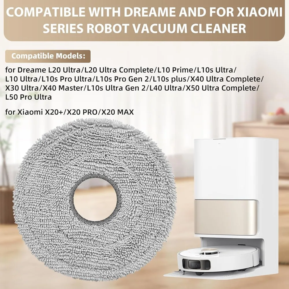 【Must-Haves】For Dreame X50/X40/L20 Ultra Complete، L50/L40/X30/L10/L10s Pro Ultra، L10 Prime/L10s Plus ممسحة مكنسة كهربائية من الألياف الدقيقة Clo