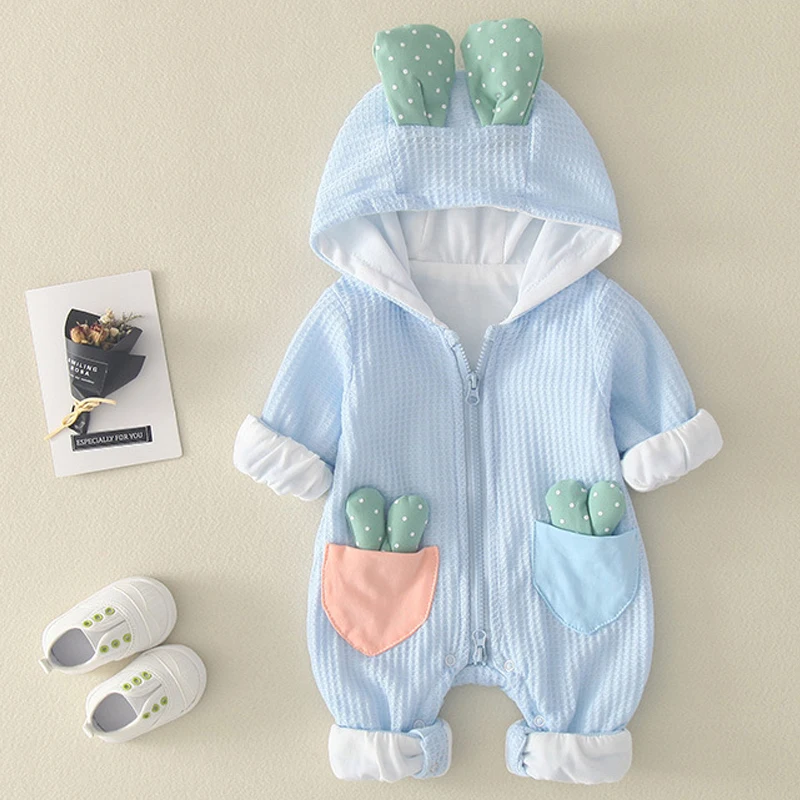 Autumn Baby Set Infant Boy Clothes Knitted Hooded Romper Cute Long Sleeve Toddler Girl Jumpsuit Kid Outfit Sunsuit Onesies A575