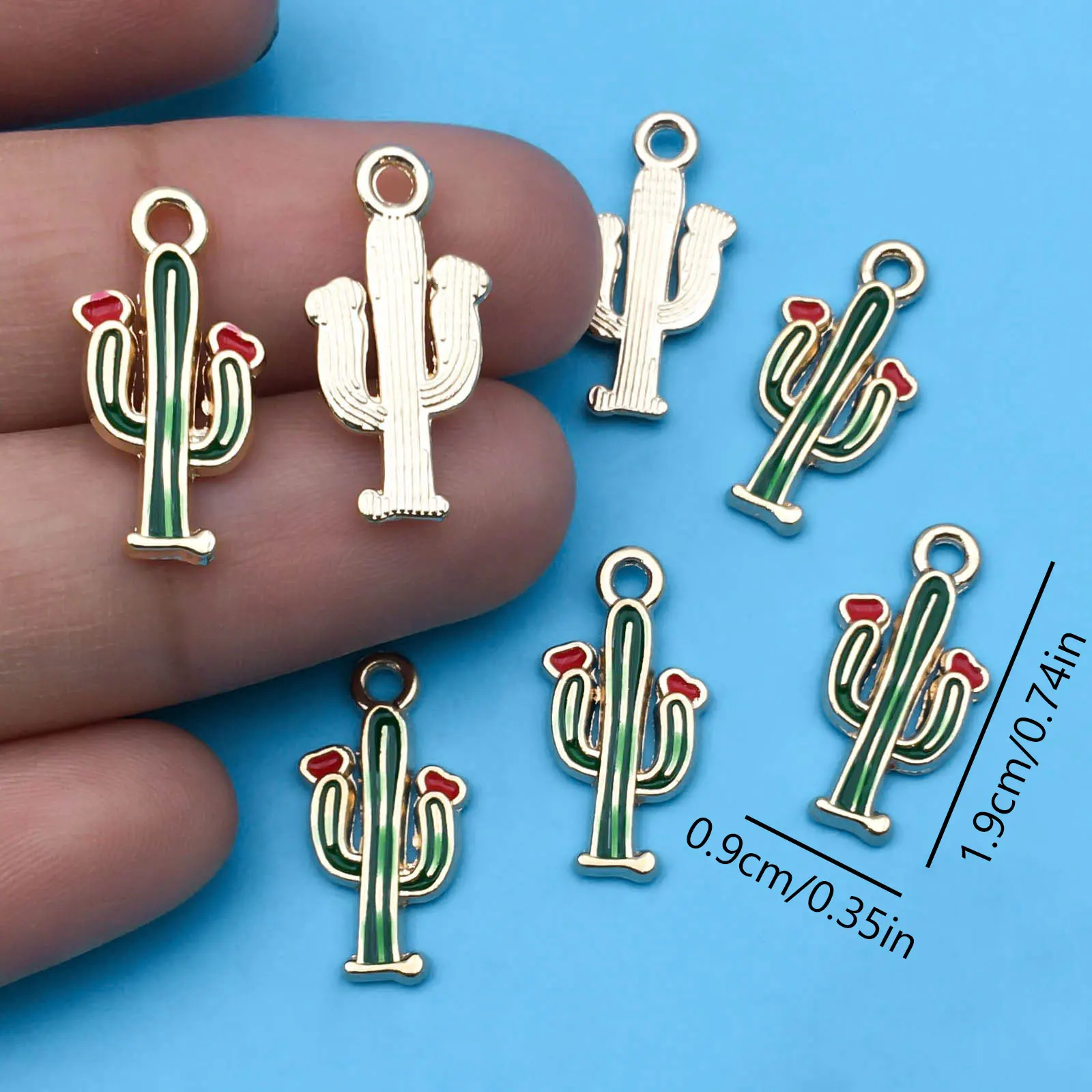 10/20Pcs Cartoon Enamel Cactus Charm For DIY Jewelry Making Earrings Bracelet Necklace Handmade Jewelry Accessories
