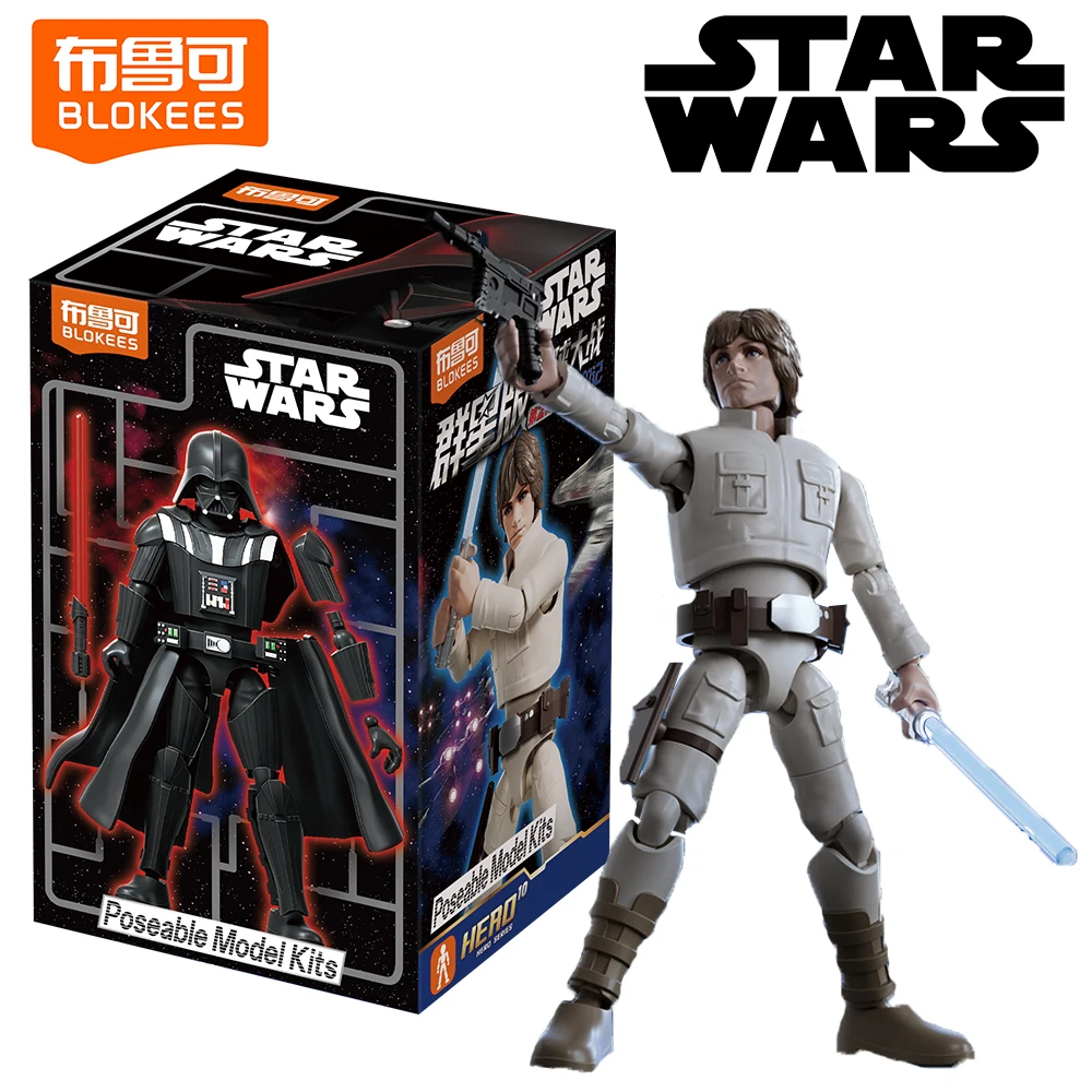 

Blokees Genuine Star Wars Movie Peripheral Trendy Blind Box Luke Skywalker Darth Vader Movable Assembly Model Toys Table Decor