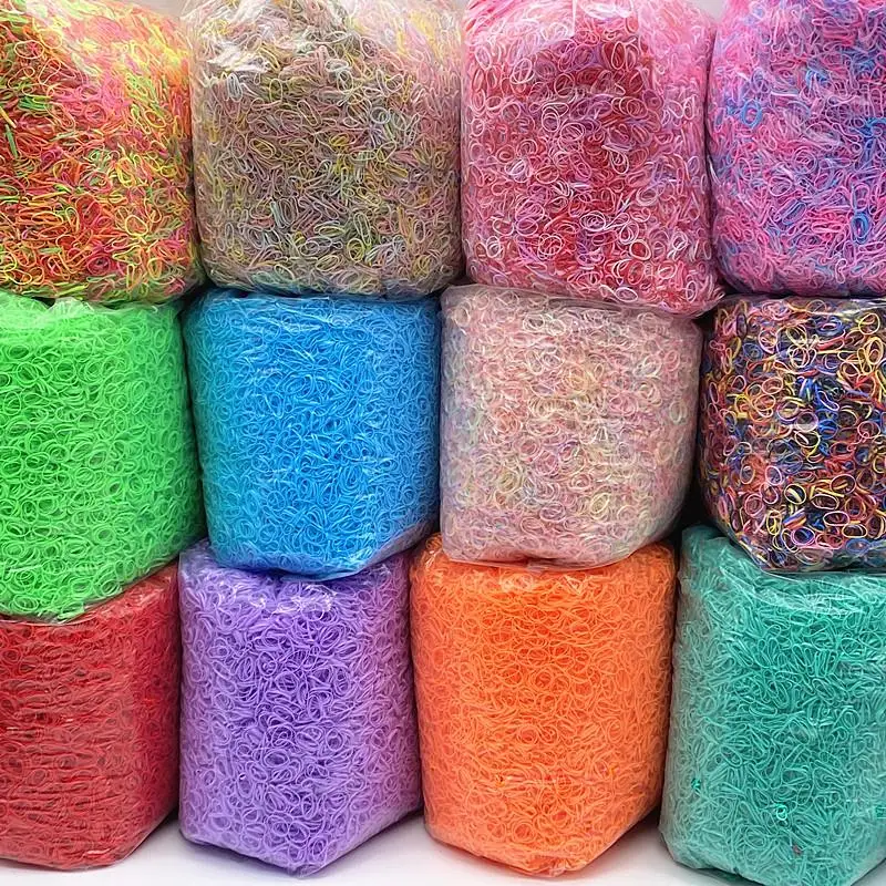1000 sztuk/worek kolorowe małe jednorazowe opaski do włosów Scrunchie dziewczyny elastyczna gumka uchwyt na kucyk akcesoria do włosów gumki do włosów