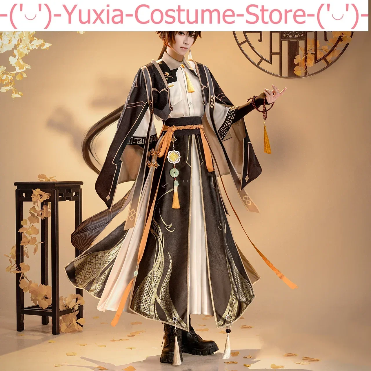 Genshin Impact Zhongli Game Suit Gorgeous Handsome Uniform Cosplay Costume Halloween Party Role Play Outfit Men