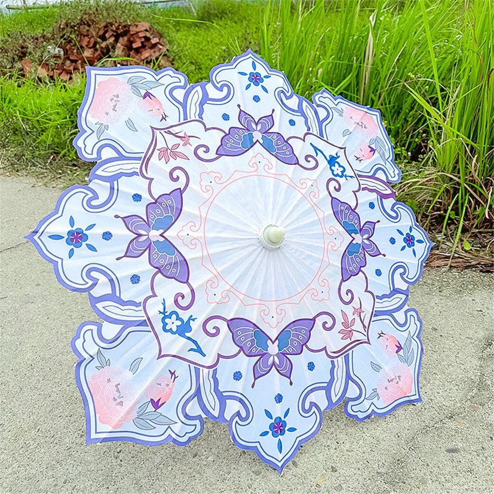 Japanese Lolita Dance Parasols Tassel Girls Cosplay Classical Hanfu Umbrella Lace Folding Korean Craft Pink Umbrellas Photoprop