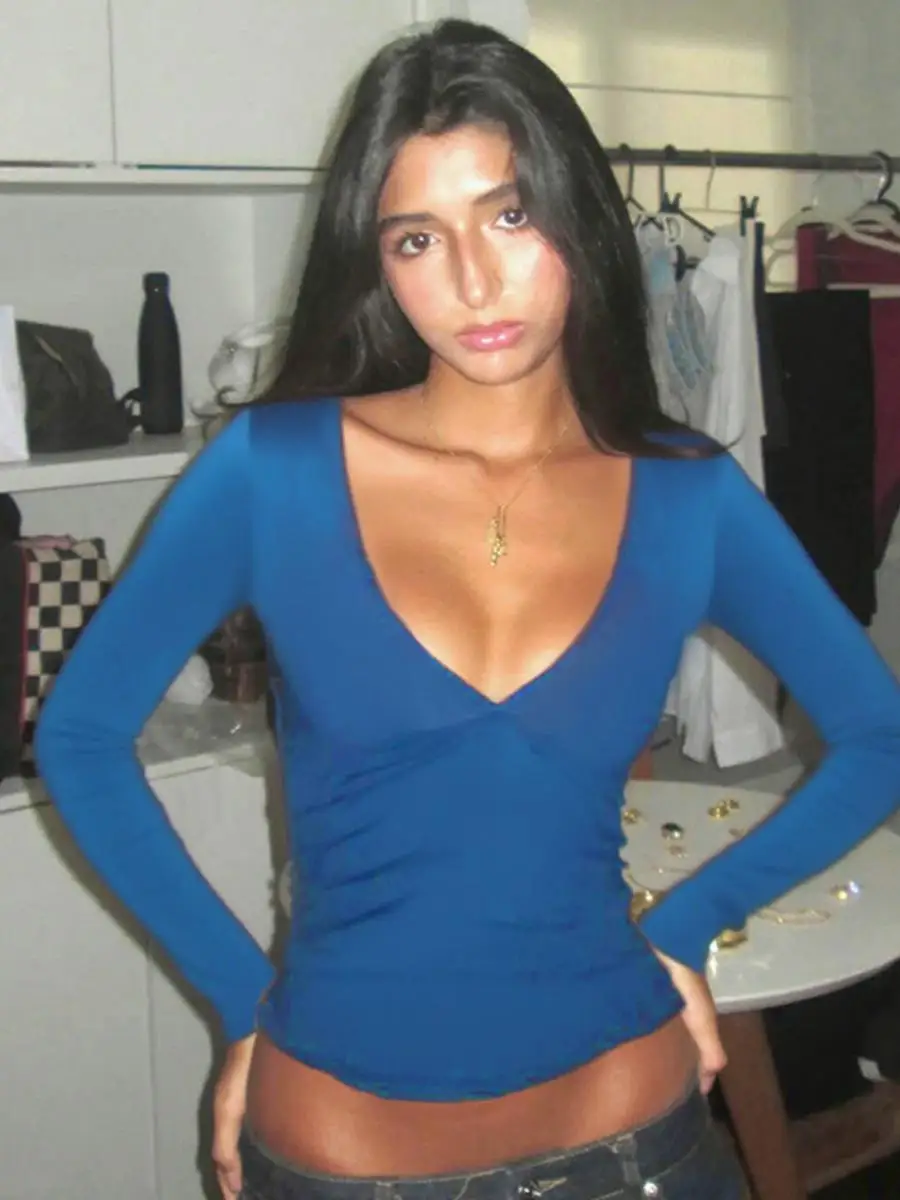 섹시한 롱 슬리브 V넥 허리 조임 티셔츠 Y25TP36 여성용 단색 가을 상의 유럽 스타일 폴리에스터 원단