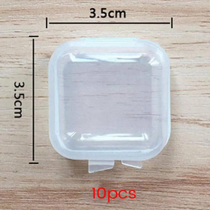 portable plastic transparent storage box square pill box jewelry box parts tool box earplug protection box