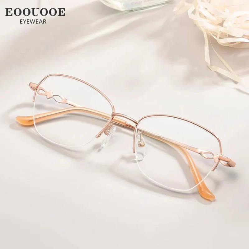 Pure Titanium Glasses For Women Elegant Optics Glasses Prescription Lenses Progressive Myopia Reading Eyeglasses Anti-reflection