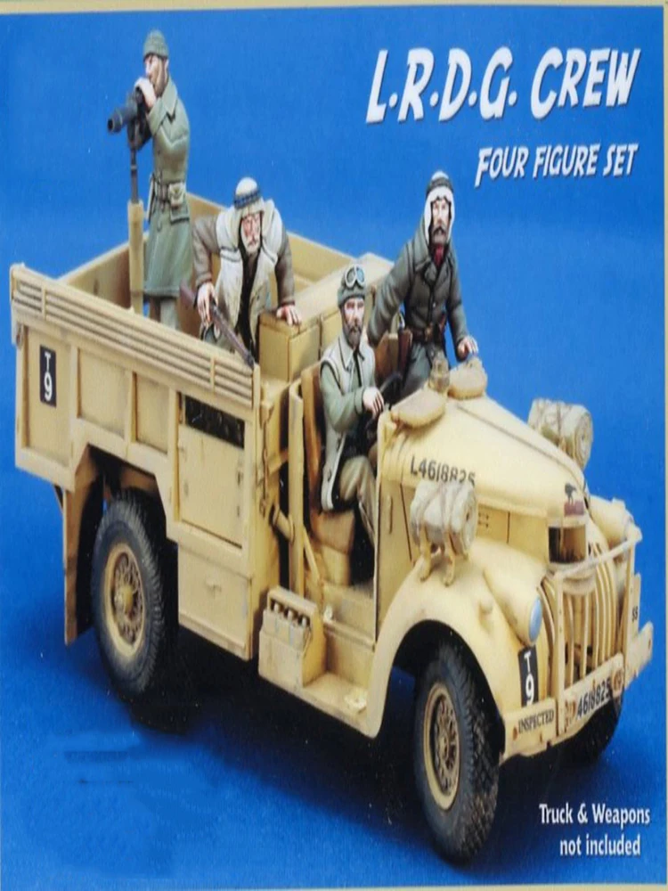 New Unassembled 1/35 LRDG Crew without Truck just have 4 man Resin Kit DIY Toys Unpainted resin model