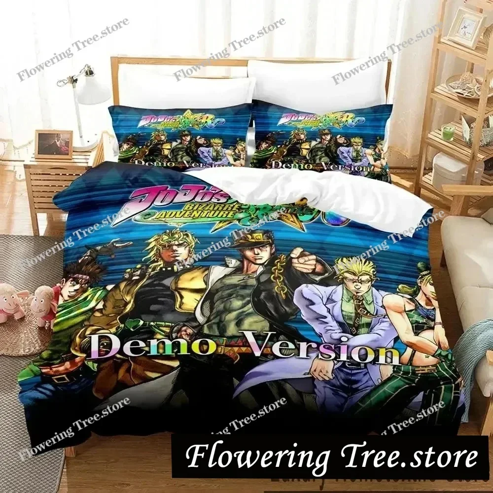 

Anime JoJos Bizarre Adventure Bedding Set Duvet Cover Bed Set Quilt Cover Pillowcase Comforter king Queen Size Boys Adult